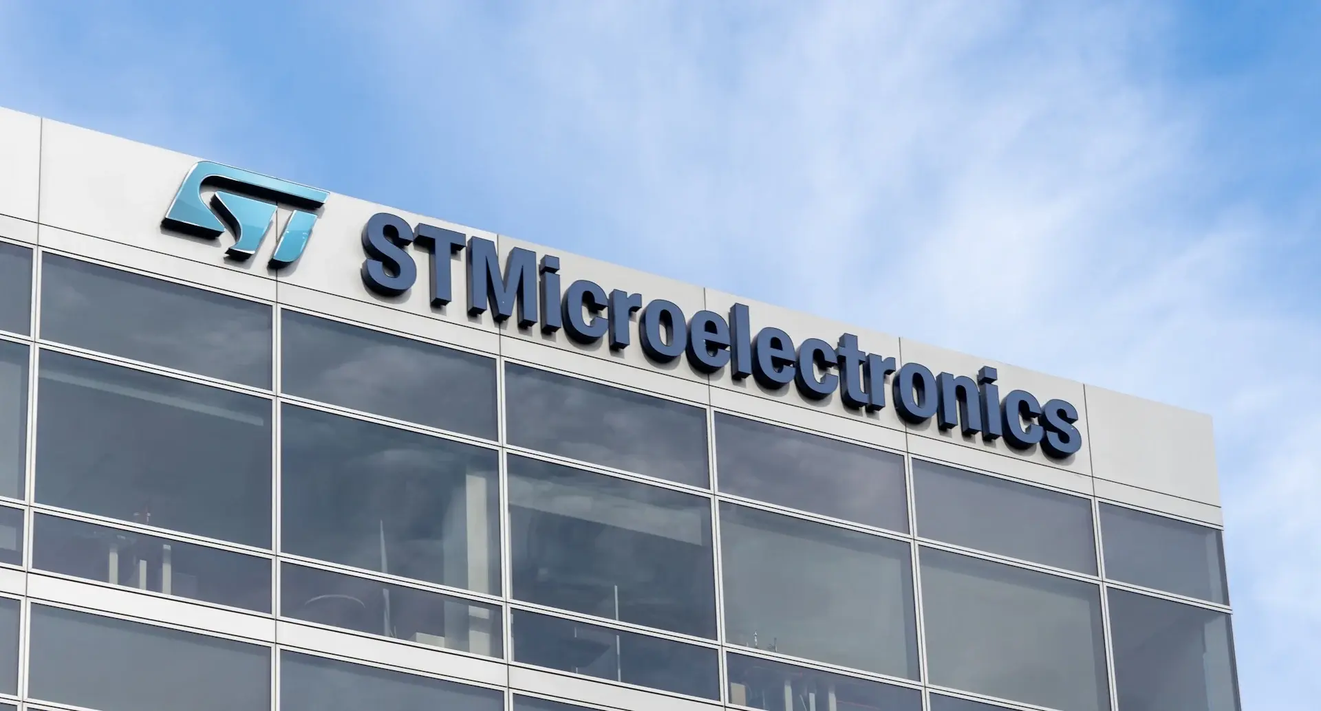 STMicroelectronics building and logo